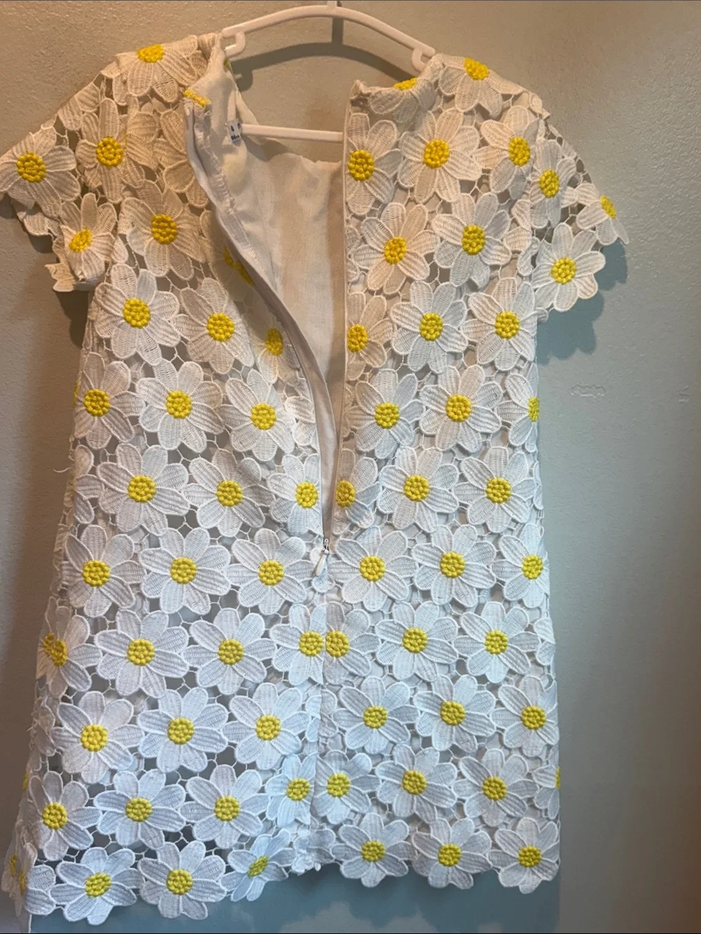 Mayoral 4 Girls White Lace Daisy Dress with Yellow Centers